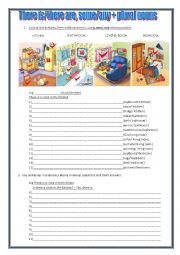 English Worksheet: There is / there are some/any + plural nouns