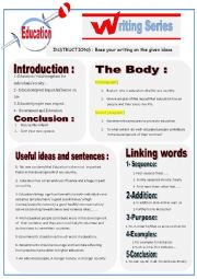 English Worksheet: Guided writing : Education