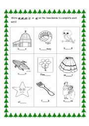 English Worksheet: r - controlled vowels