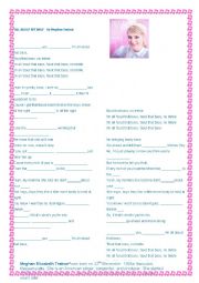 English Worksheet: Song All About that Bass