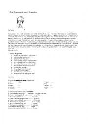 English Worksheet: comparatives and superlatives Reading activity