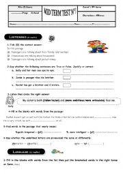 English Worksheet: 9th form test nb1