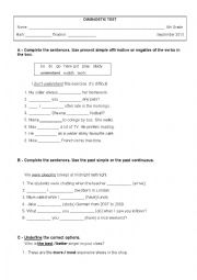 English Worksheet: Diagnostic Test 8th Grade