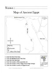 English Worksheet: Ancient Egypt Nile River Worksheet