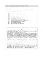 English Worksheet: Cambridge English Certificate Reading Test