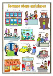 English Worksheet: Common shops and places 2.