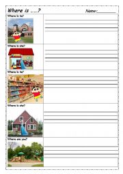 English Worksheet: Where is she/he