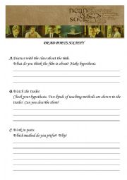 English Worksheet: Dead Poets Society