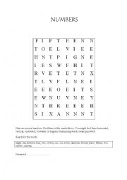Numbers - word search