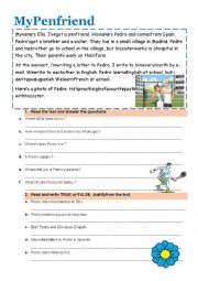 English Worksheet: My penfriend