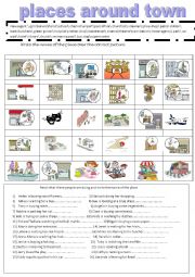 English Worksheet: Around town 