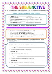 English Worksheet: THE SUBJUNCTIVE