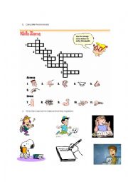 English Worksheet: Worksheet about body parts, hobbies and duties.