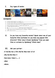 English Worksheet: Movies/films