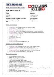 English Worksheet: Youth and old age