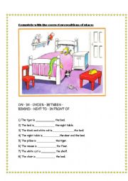 English Worksheet: Prepositions of place