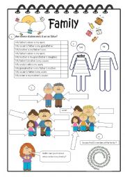 English Worksheet: Family