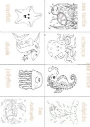 English Worksheet: Sea Animals - Mini Book