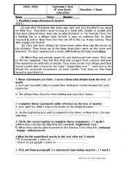 English Worksheet: End-term-2 Test _8TH FORM