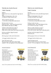 The Minions Movie  worksheet + listening