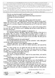 English Worksheet: The Moonstone  Reading Comprehension