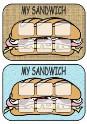 English Worksheet: sandwich game (4 pages)