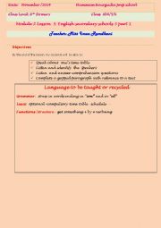 English Worksheet: Lesson plan 