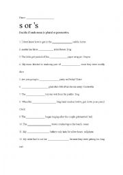 English Worksheet: Possessive Nouns