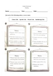 English Worksheet: reading