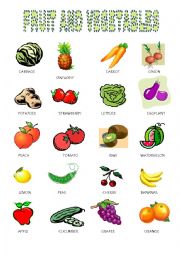 English Worksheet: FRUIT AND VEGIE