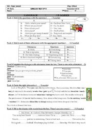 English Worksheet: Test N2 for 7th Form