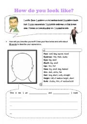 English Worksheet: Describing yourself