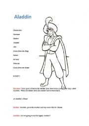 English Worksheet: Aladdin, Children Plays