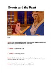 English Worksheet: Beauty and the Beast, scripts