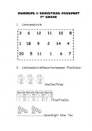 Numbers & Cristmas 1st grade