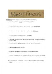 Almost Famous - Movie Activity