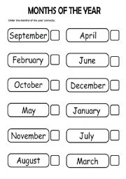 English Worksheet: Months of the year