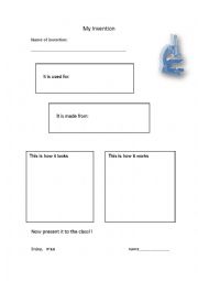 English Worksheet: My invention