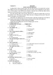 English Worksheet: Reading comprehension