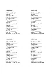 English Worksheet: animal talk