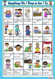 English Worksheet: Questions: Do/Does or Is/Are