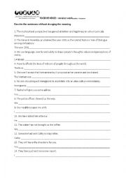 English Worksheet: Rephrasing sentences - passive voice