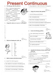 Present Continuous and Possissive Adjectives