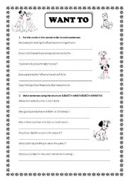 English Worksheet: want to