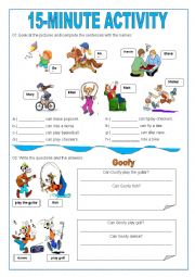 English Worksheet: 15-minute activity