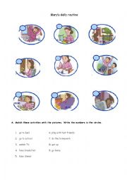 English Worksheet: Daily Routine