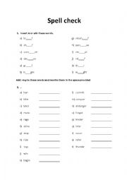 English Worksheet: Spelling Rules