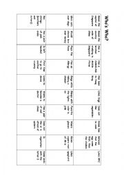 English Worksheet: Whos Who?