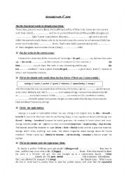 English Worksheet: Remedial work 9th form 1st term ( part 4)