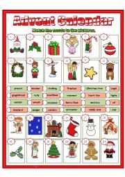 English Worksheet: Advent Calendar